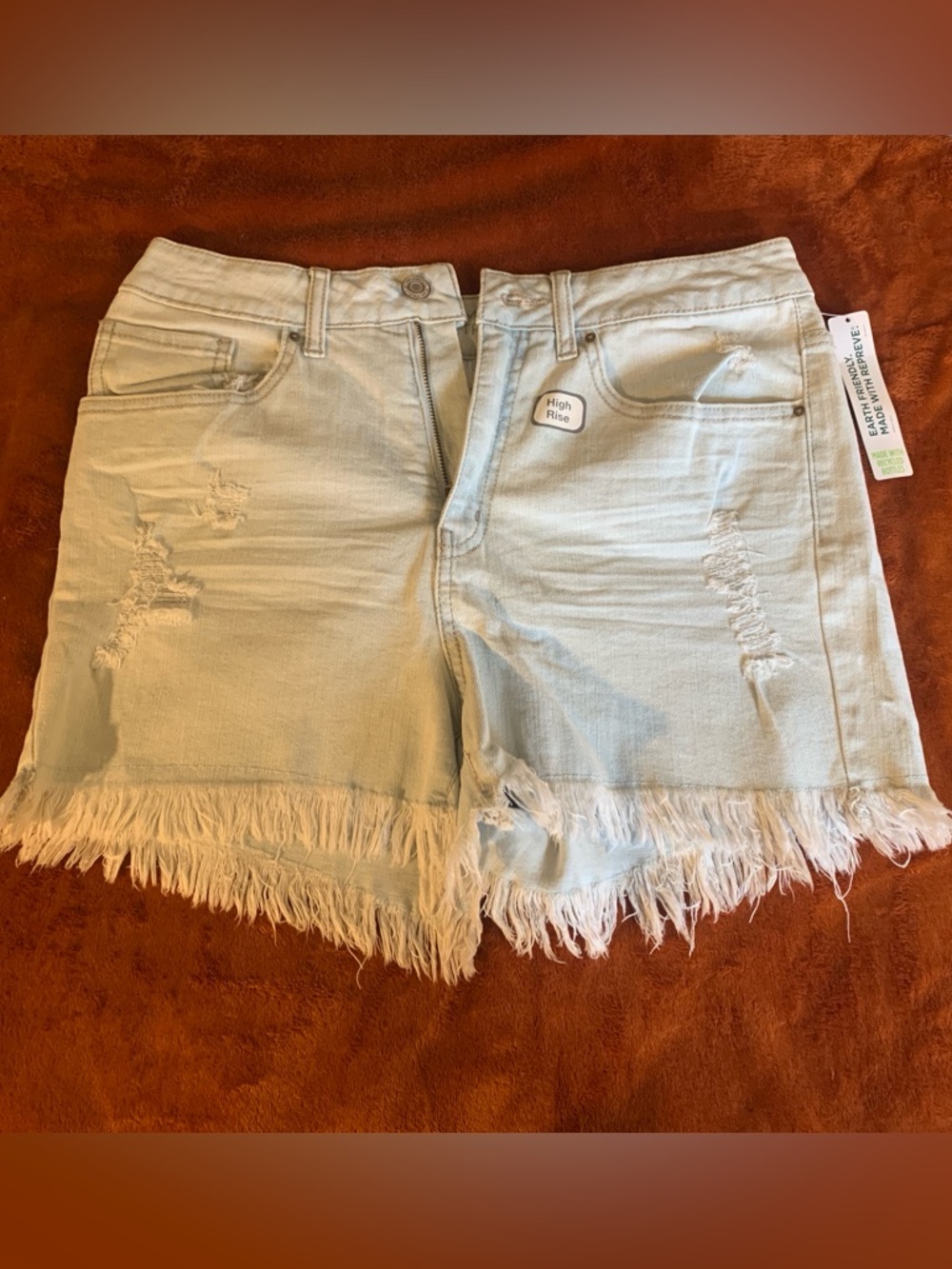 Time and Tru High Waist Light Blue Denim Shorts